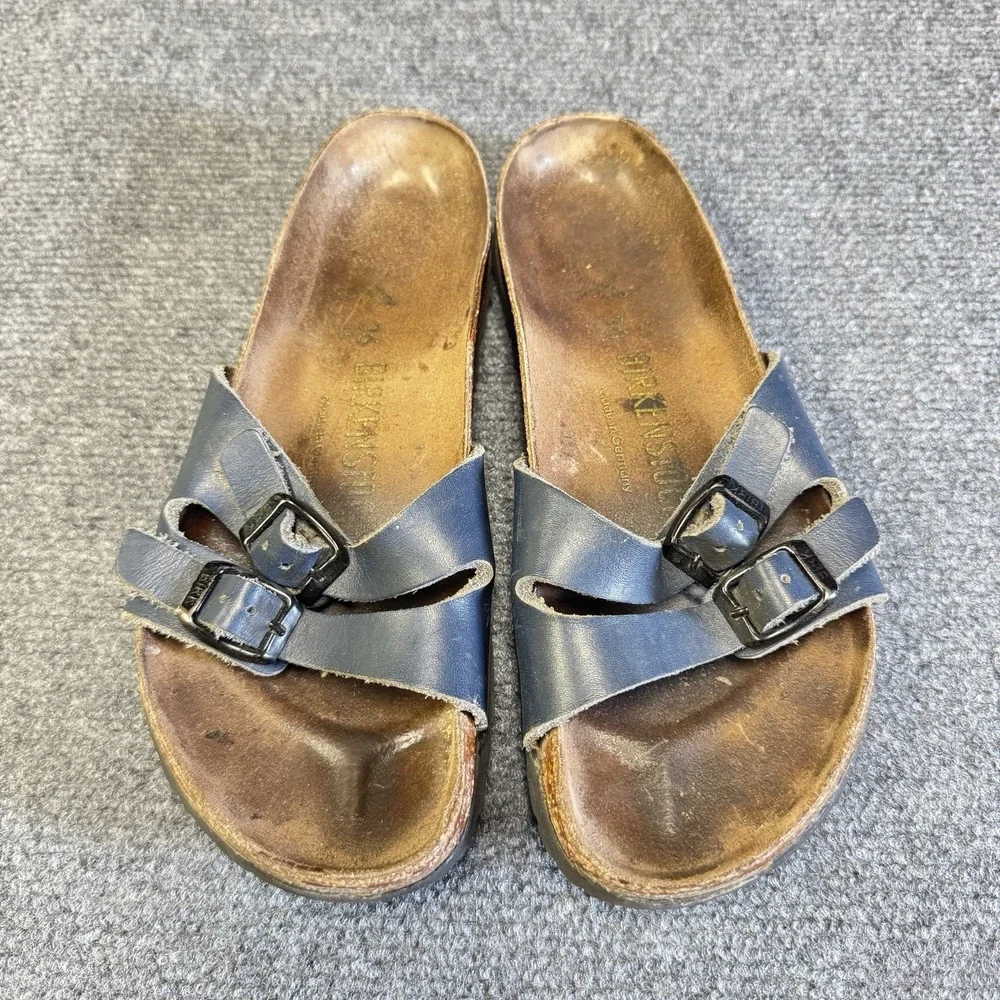 Birkenstock Women EU 36 (US 5 - 5.5) Navy Sandals 2 Strap Yao Birko-Flor Balance